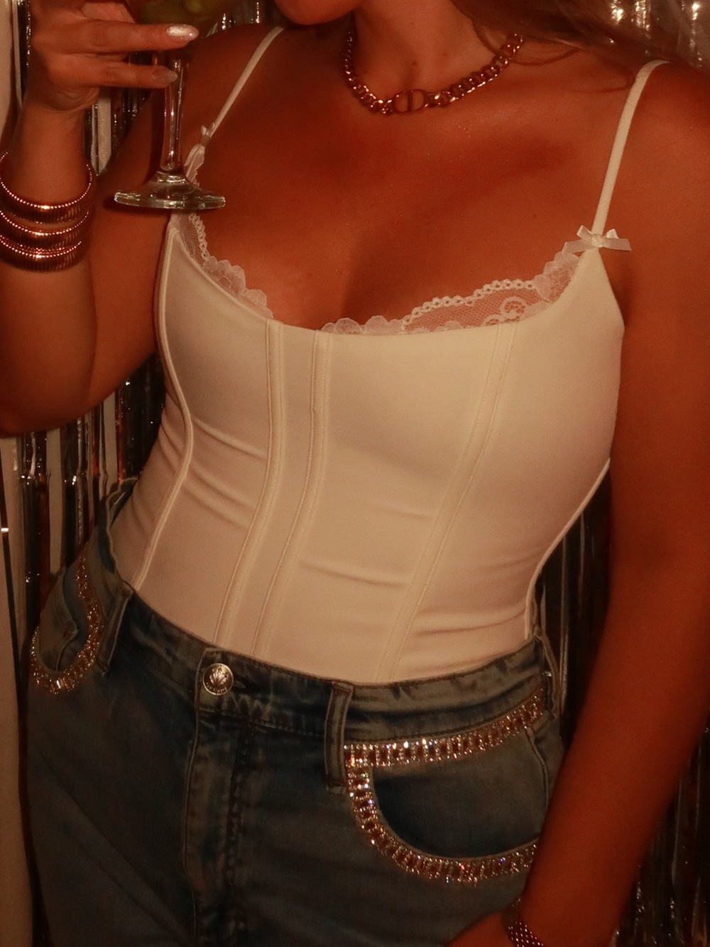 Runaway The Label Valerie Bustier White Corset , size L